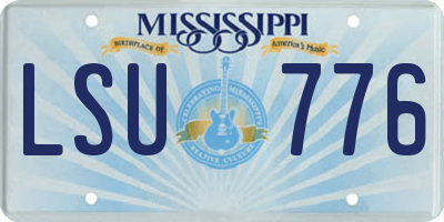 MS license plate LSU776
