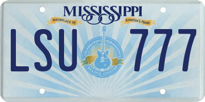 MS license plate LSU777