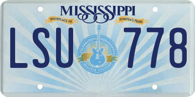 MS license plate LSU778