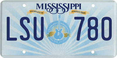 MS license plate LSU780