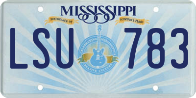 MS license plate LSU783