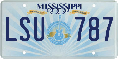 MS license plate LSU787