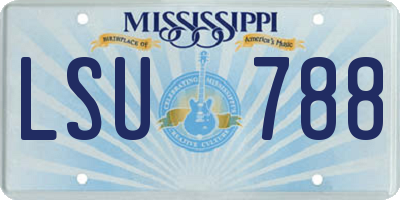 MS license plate LSU788