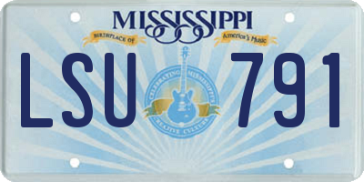 MS license plate LSU791