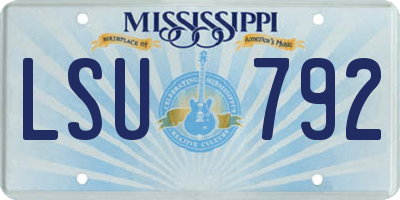 MS license plate LSU792