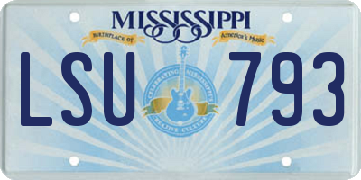 MS license plate LSU793