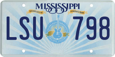 MS license plate LSU798