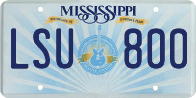 MS license plate LSU800