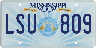 MS license plate LSU809