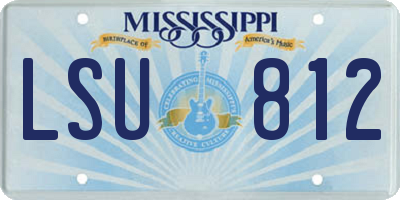 MS license plate LSU812