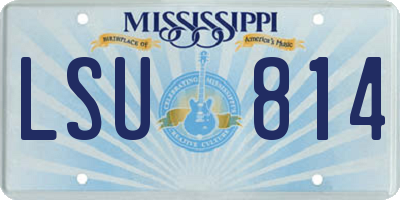 MS license plate LSU814