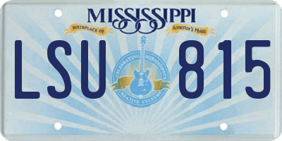 MS license plate LSU815