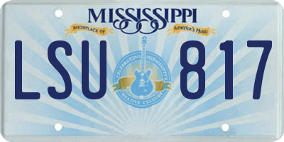 MS license plate LSU817