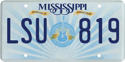 MS license plate LSU819