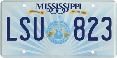 MS license plate LSU823