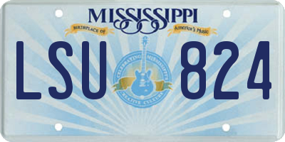 MS license plate LSU824