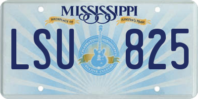 MS license plate LSU825