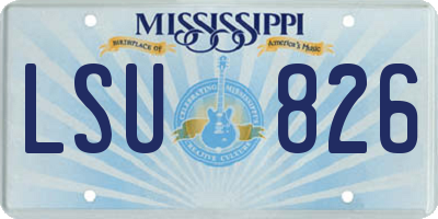 MS license plate LSU826
