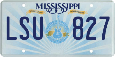 MS license plate LSU827