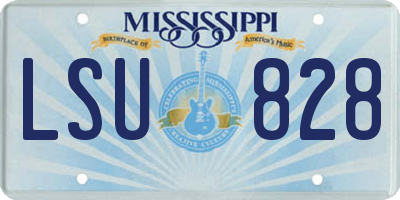 MS license plate LSU828