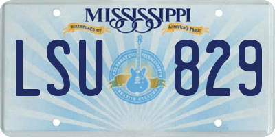 MS license plate LSU829