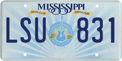MS license plate LSU831