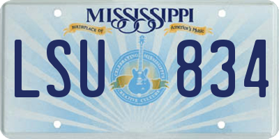 MS license plate LSU834