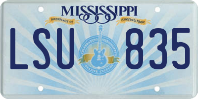MS license plate LSU835