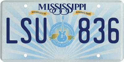 MS license plate LSU836