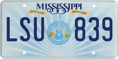 MS license plate LSU839