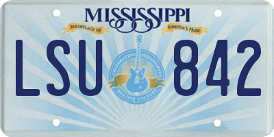 MS license plate LSU842