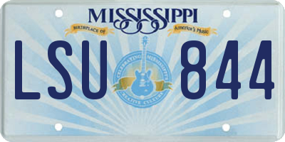 MS license plate LSU844