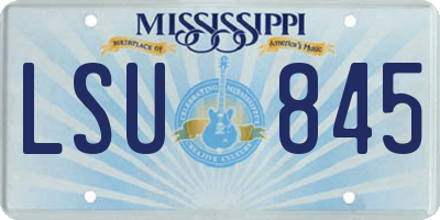 MS license plate LSU845