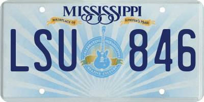 MS license plate LSU846