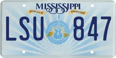 MS license plate LSU847