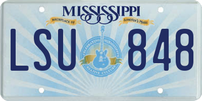 MS license plate LSU848