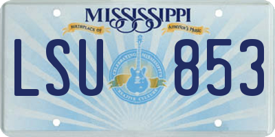 MS license plate LSU853