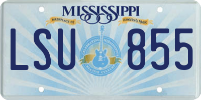 MS license plate LSU855