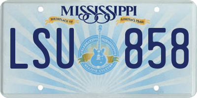 MS license plate LSU858