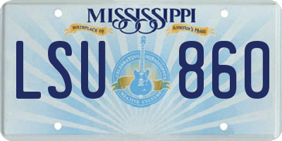 MS license plate LSU860