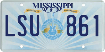 MS license plate LSU861