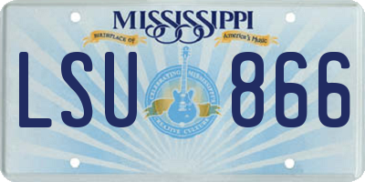 MS license plate LSU866