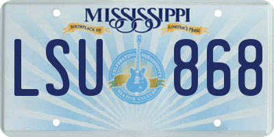 MS license plate LSU868