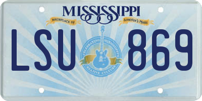 MS license plate LSU869