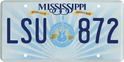 MS license plate LSU872