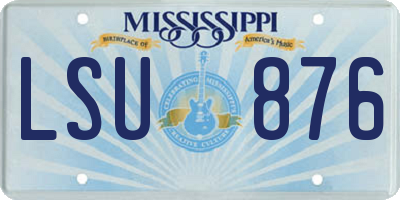 MS license plate LSU876