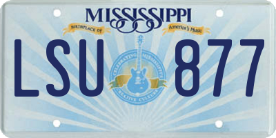 MS license plate LSU877