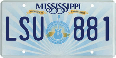 MS license plate LSU881
