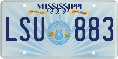 MS license plate LSU883