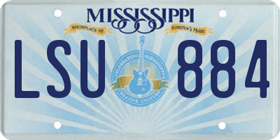 MS license plate LSU884